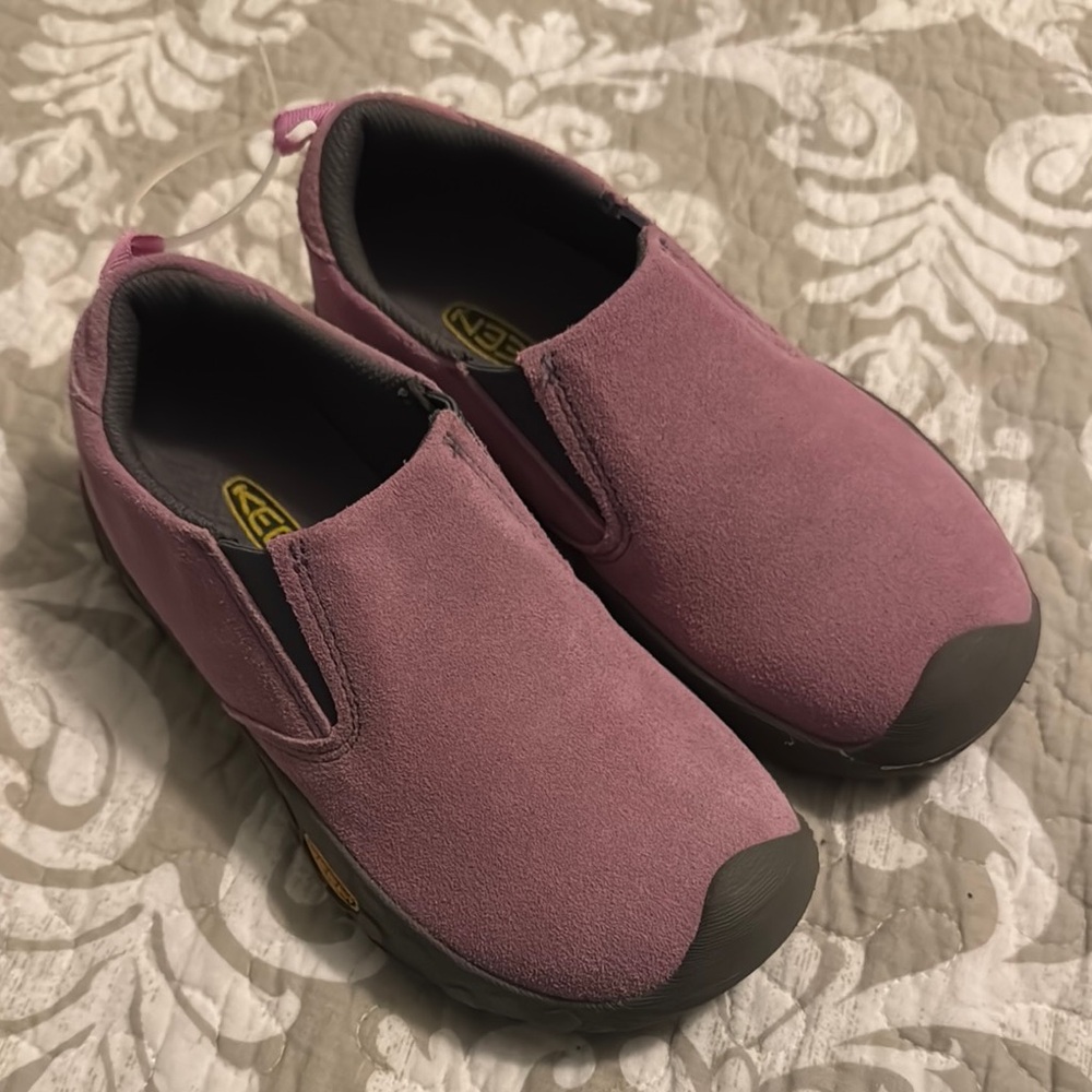Keen Rintjn Kids Slip-On Shoes - Pink and Gray Seude